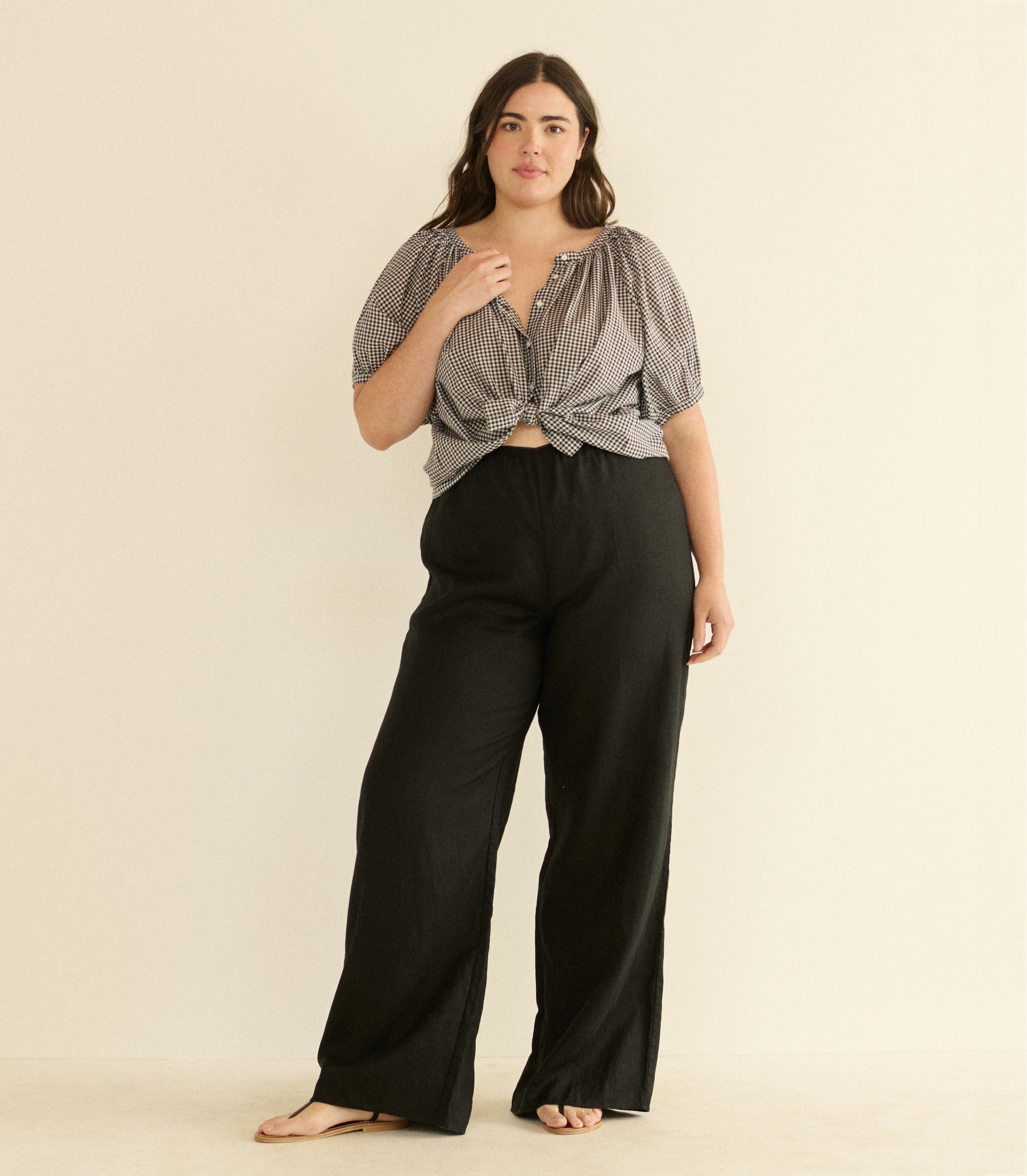 JUNE TOP -- NOIR LA MADDALENA GINGHAM - Image 4