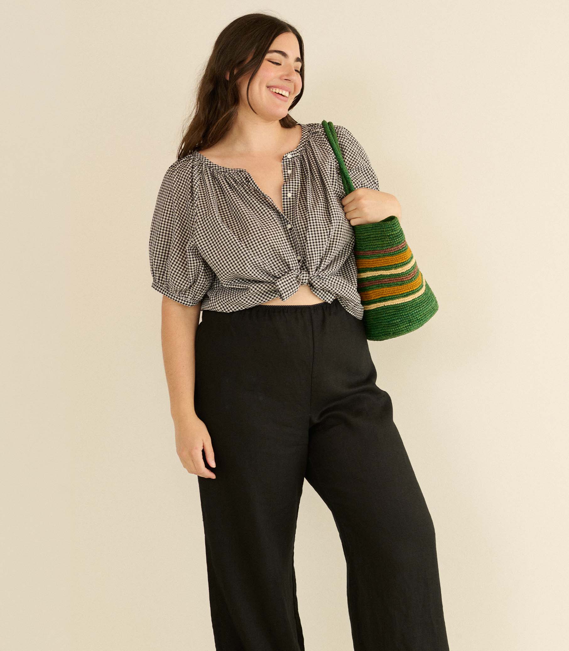JUNE TOP -- NOIR LA MADDALENA GINGHAM - Image 5