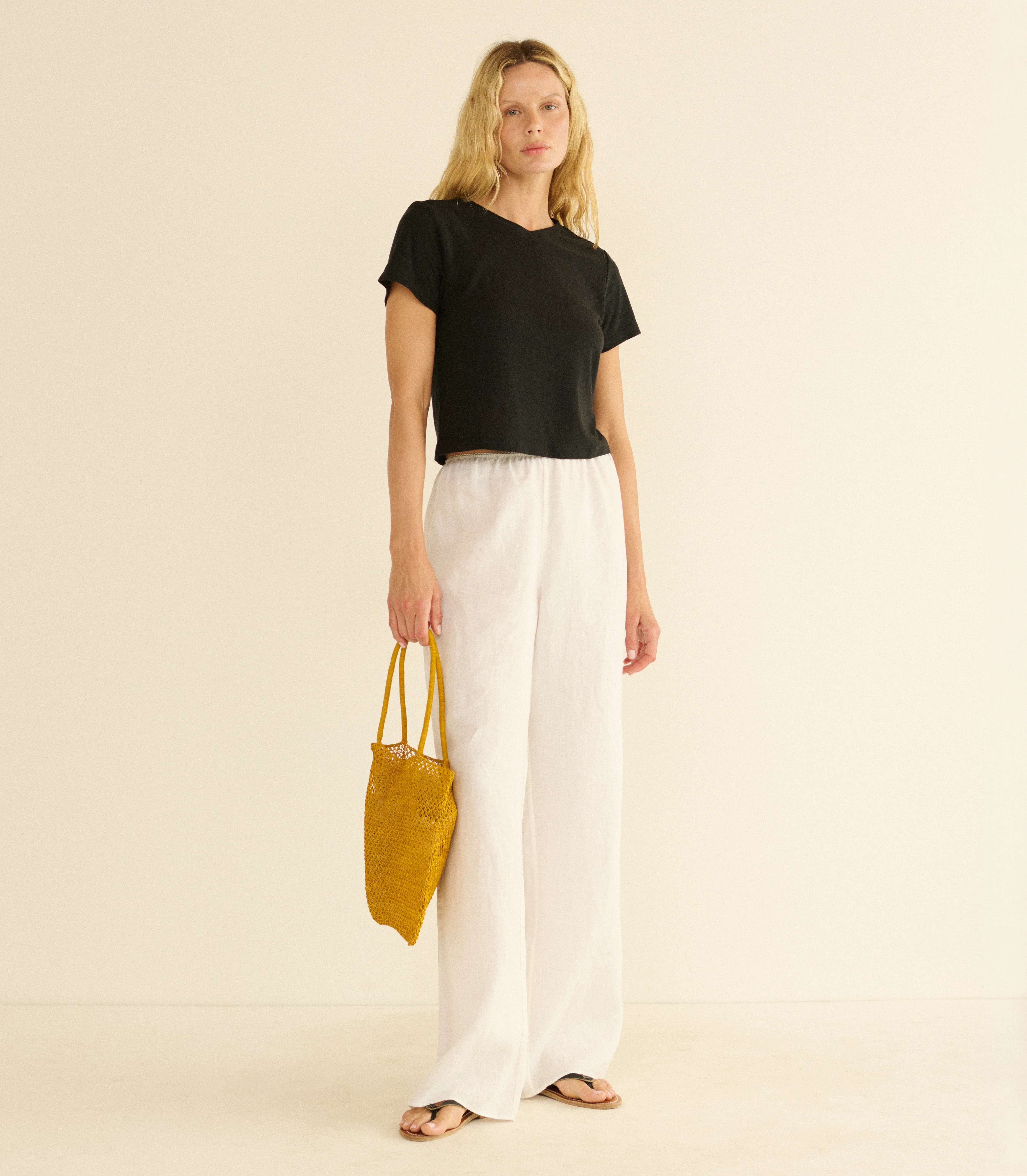 LAVON LINEN PANT -- SALT - Image 4