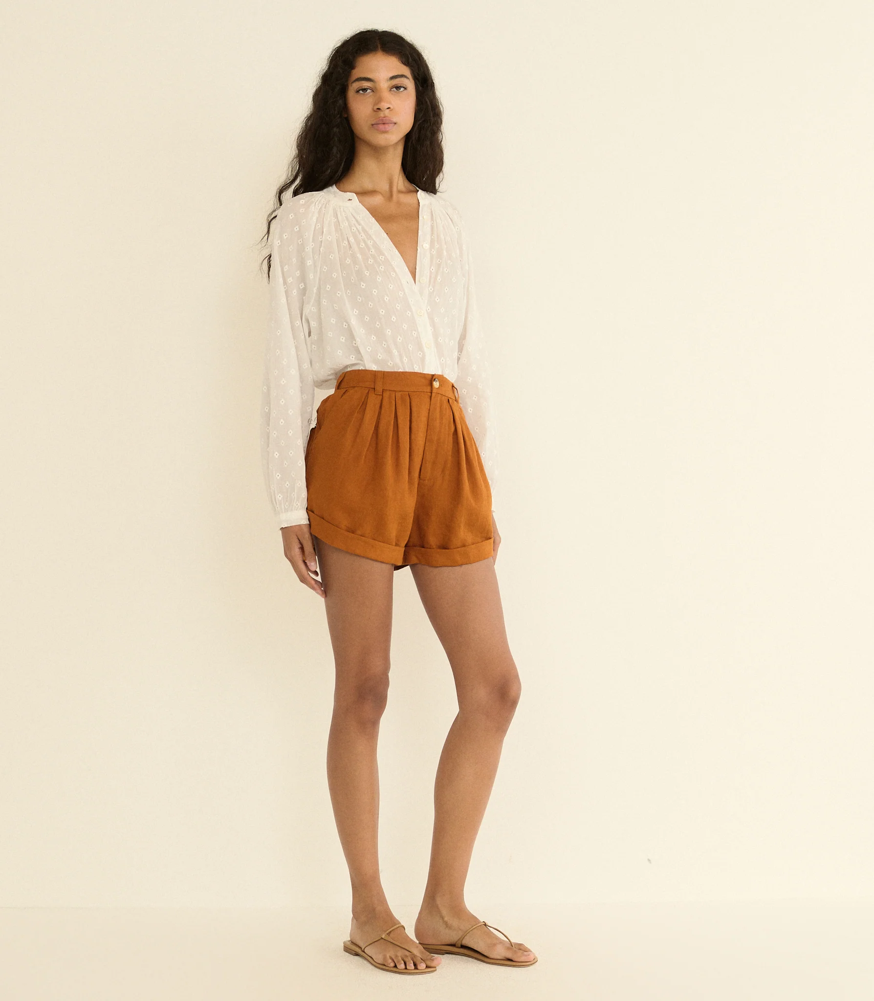 PAIGE LINEN SHORT -- SEDONA CLAY - Image 2